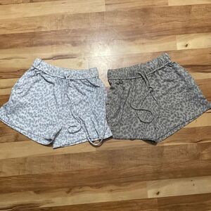Oddy Leopard Print Drawstring Shorts Size Small Lot Of 2